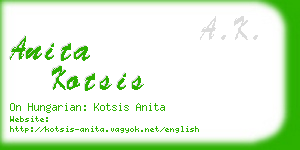 anita kotsis business card